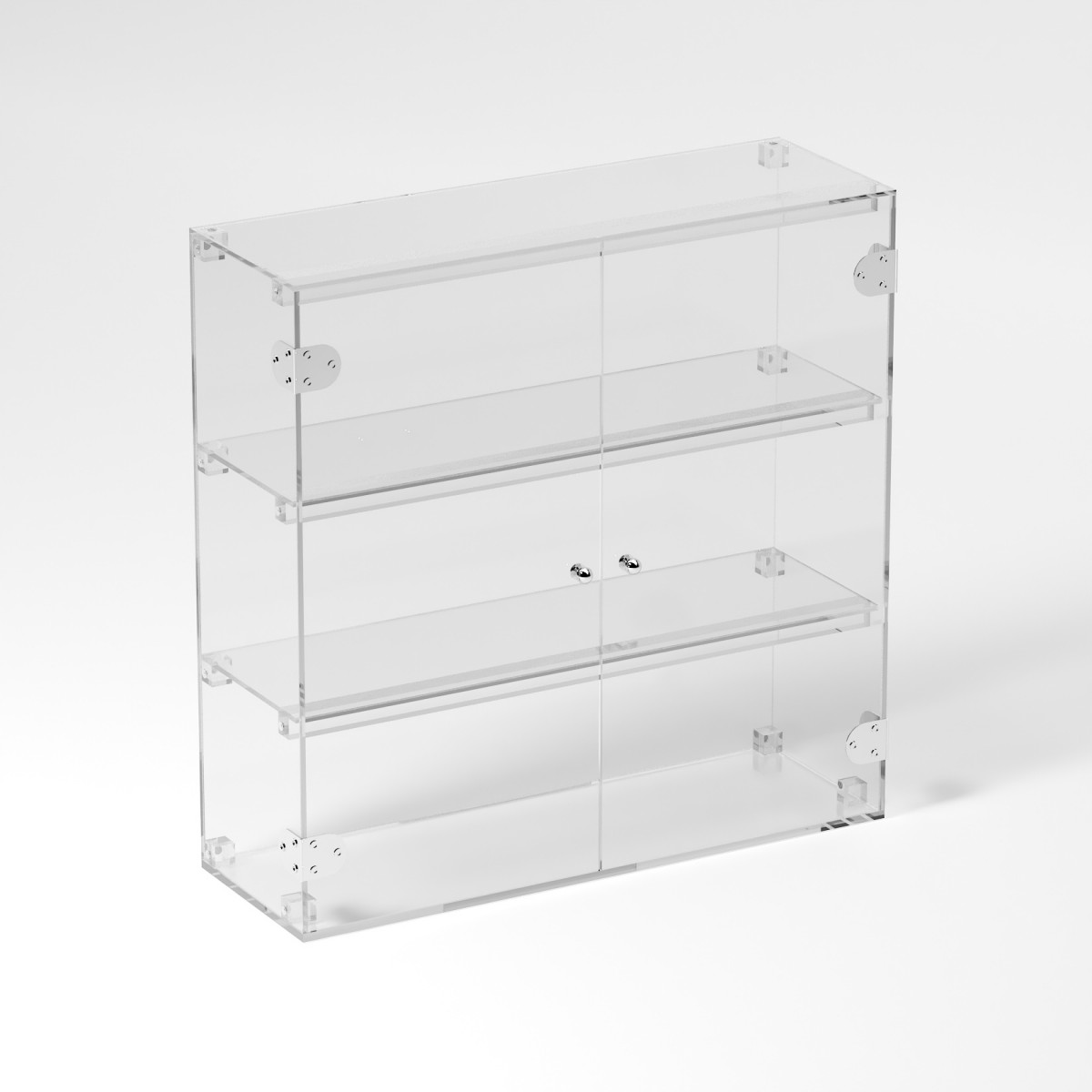 E-811 VET - Ampia vetrina espositiva in plexiglass trasparente a 3 ripiani - Misure: 60 x 20 x h60 cm