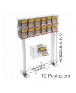 E-388 - Espositore gratta e vinci da banco in plexiglass trasparente munito di sportellino frontale lato rivenditore