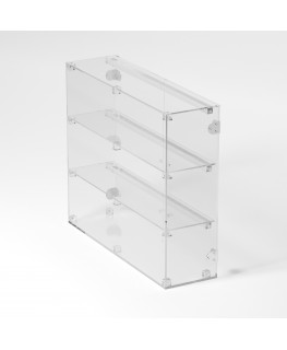 E-814 VET - Ampia vetrina espositiva in plexiglass trasparente a 3 ripiani - Misure: 70 x 20 x h60 cm