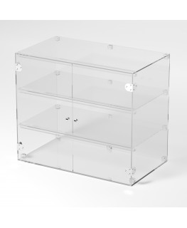 E-816 VET - Ampia vetrina espositiva in plexiglass trasparente a 3 ripiani - Misure: 70 x 40 x h60 cm