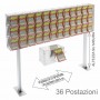 Espositore gratta e vinci da banco in plexiglass trasparente munito di sportellino frontale lato rivenditore