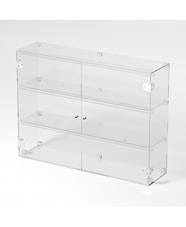 E-817 VET - Ampia vetrina espositiva in plexiglass trasparente a 3 ripiani - Misure: 80 x 20 x h60 cm