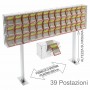 Espositore gratta e vinci da banco in plexiglass trasparente munito di sportellino frontale lato rivenditore