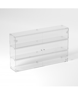E-823 VET - Ampia vetrina espositiva in plexiglass trasparente a 3 ripiani - Misure: 100 x 20 x h60 cm