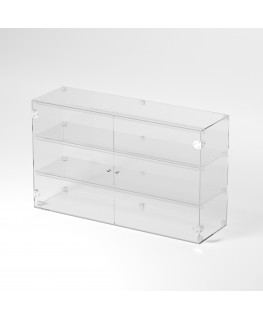 E-824 VET - Ampia vetrina espositiva in plexiglass trasparente a 3 ripiani - Misure: 100 x 30 x h60 cm