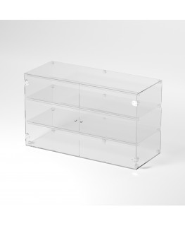 E-825 VET - Ampia vetrina espositiva in plexiglass trasparente a 3 ripiani - Misure: 100 x 40 x h60 cm