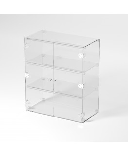 E-836 VET - Ampia vetrina espositiva in plexiglass trasparente a 3 ripiani - Misure: 60 x 30 x h70 cm
