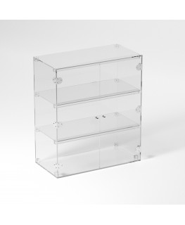 E-836 VET - Ampia vetrina espositiva in plexiglass trasparente a 3 ripiani - Misure: 60 x 30 x h70 cm