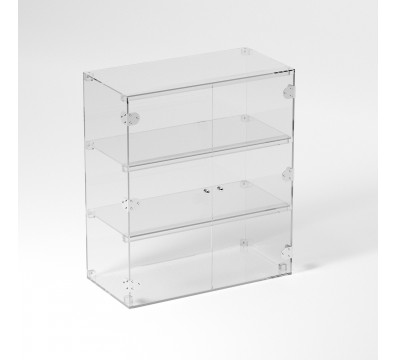 E-836 VET - Ampia vetrina espositiva in plexiglass trasparente a 3 ripiani - Misure: 60 x 30 x h70 cm