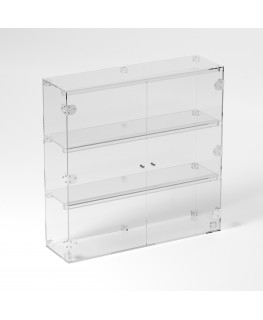 E-838 VET - Ampia vetrina espositiva in plexiglass trasparente a 3 ripiani - Misure: 70 x 20 x h70 cm