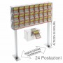 Espositore gratta e vinci da banco in plexiglass trasparente munito di sportellino frontale lato rivenditore
