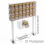 Espositore gratta e vinci da banco in plexiglass trasparente munito di sportellino frontale lato rivenditore