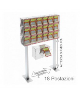 E-389 - Espositore gratta e vinci da banco in plexiglass trasparente munito di sportellino frontale lato rivenditore