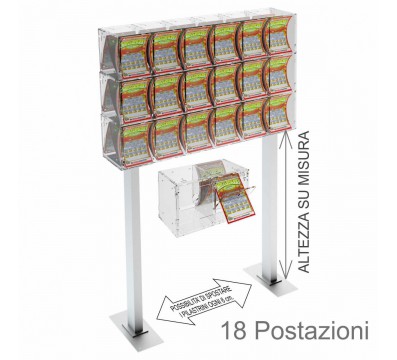 E-389 - Espositore gratta e vinci da banco in plexiglass trasparente munito di sportellino frontale lato rivenditore