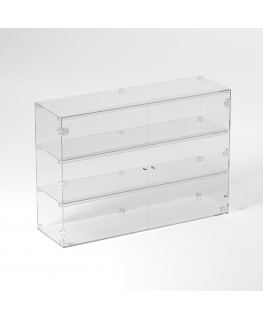 E-848 VET - Ampia vetrina espositiva in plexiglass trasparente a 3 ripiani - Misure: 100 x 30 x h70 cm