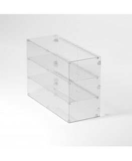 E-849 VET - Ampia vetrina espositiva in plexiglass trasparente a 3 ripiani - Misure: 100 x 40 x h70 cm