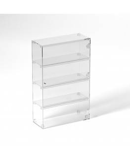 E-856 VET - Ampia vetrina espositiva in plexiglass trasparente a 4 ripiani - Misure: 50 x 20 x h80 cm