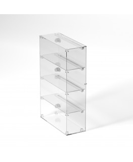 E-856 VET - Ampia vetrina espositiva in plexiglass trasparente a 4 ripiani - Misure: 50 x 20 x h80 cm