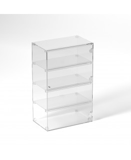 E-857 VET - Ampia vetrina espositiva in plexiglass trasparente a 4 ripiani - Misure: 50 x 30 x h80 cm