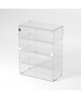 E-860 VET - Ampia vetrina espositiva in plexiglass trasparente a 4 ripiani - Misure: 60 x 30 x h80 cm