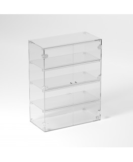 E-860 VET - Ampia vetrina espositiva in plexiglass trasparente a 4 ripiani - Misure: 60 x 30 x h80 cm