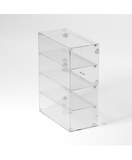 E-860 VET - Ampia vetrina espositiva in plexiglass trasparente a 4 ripiani - Misure: 60 x 30 x h80 cm