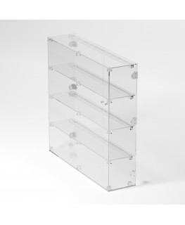 E-865 VET - Ampia vetrina espositiva in plexiglass trasparente a 4 ripiani - Misure: 80 x 20 x h80 cm