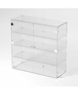 E-866 VET - Ampia vetrina espositiva in plexiglass trasparente a 4 ripiani - Misure: 80 x 30 x h80 cm