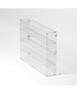E-871 VET - Ampia vetrina espositiva in plexiglass trasparente a 4 ripiani - Misure: 100 x 20 x h80 cm