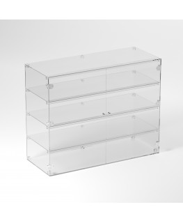 E-873 VET - Ampia vetrina espositiva in plexiglass trasparente a 4 ripiani - Misure: 100 x 40 x h80 cm