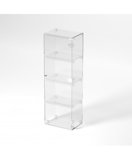 E-874 VET - Ampia vetrina espositiva in plexiglass trasparente a 4 ripiani - Misure: 30 x 20 x h90 cm