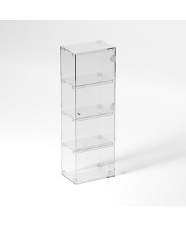 E-874 VET - Ampia vetrina espositiva in plexiglass trasparente a 4 ripiani - Misure: 30 x 20 x h90 cm