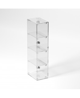 E-874 VET - Ampia vetrina espositiva in plexiglass trasparente a 4 ripiani - Misure: 30 x 20 x h90 cm