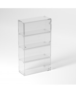E-880 VET - Ampia vetrina espositiva in plexiglass trasparente a 4 ripiani - Misure: 50 x 20 x h90 cm