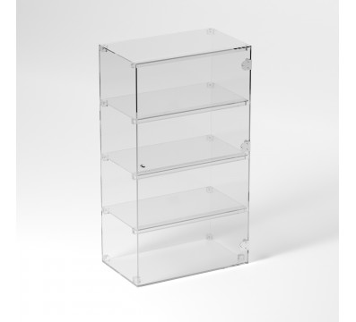 E-881 VET - Ampia vetrina espositiva in plexiglass trasparente a 4 ripiani - Misure: 50 x 30 x h90 cm