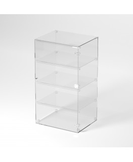 E-882 VET - Ampia vetrina espositiva in plexiglass trasparente a 4 ripiani - Misure: 50 x 40 x h90 cm