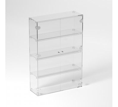E-883 VET - Ampia vetrina espositiva in plexiglass trasparente a 4 ripiani - Misure: 60 x 20 x h90 cm