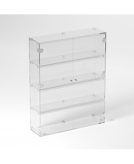 E-886 VET - Ampia vetrina espositiva in plexiglass trasparente a 4 ripiani - Misure: 70 x 20 x h90 cm