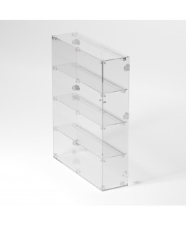 E-886 VET - Ampia vetrina espositiva in plexiglass trasparente a 4 ripiani - Misure: 70 x 20 x h90 cm