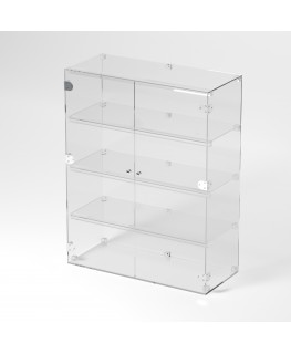 E-887 VET - Ampia vetrina espositiva in plexiglass trasparente a 4 ripiani - Misure: 70 x 30 x h90 cm
