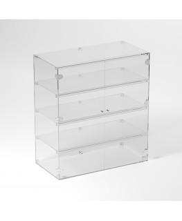 E-891 VET - Ampia vetrina espositiva in plexiglass trasparente a 4 ripiani - Misure: 80 x 40 x h90 cm