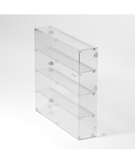 E-892 VET - Ampia vetrina espositiva in plexiglass trasparente a 4 ripiani - Misure: 90 x 20 x h90 cm