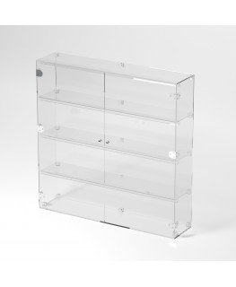 E-892 VET - Ampia vetrina espositiva in plexiglass trasparente a 4 ripiani - Misure: 90 x 20 x h90 cm