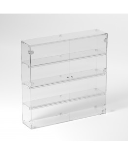 E-892 VET - Ampia vetrina espositiva in plexiglass trasparente a 4 ripiani - Misure: 90 x 20 x h90 cm