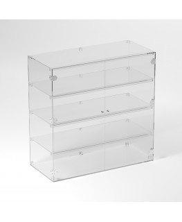 E-894 VET - Ampia vetrina espositiva in plexiglass trasparente a 4 ripiani - Misure: 90 x 40 x h90 cm