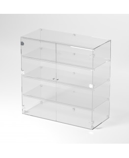 E-894 VET - Ampia vetrina espositiva in plexiglass trasparente a 4 ripiani - Misure: 90 x 40 x h90 cm