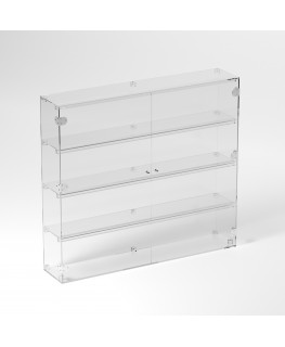 E-895 VET - Ampia vetrina espositiva in plexiglass trasparente a 4 ripiani - Misure: 100 x 20 x h90 cm