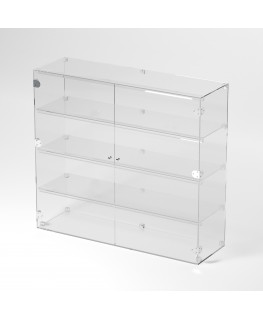 E-896 VET - Ampia vetrina espositiva in plexiglass trasparente a 4 ripiani - Misure: 100 x 30 x h90 cm