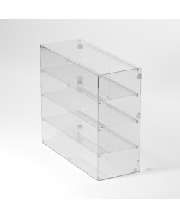E-897 VET - Ampia vetrina espositiva in plexiglass trasparente a 4 ripiani - Misure: 100 x 40 x h90 cm