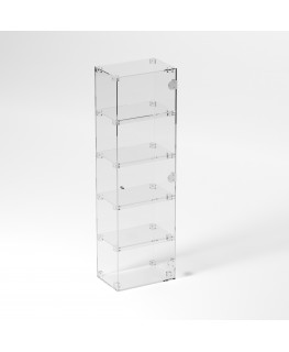 E-898 VET - Ampia vetrina espositiva in plexiglass trasparente a 5 ripiani - Misure: 30 x 20 x h100 cm